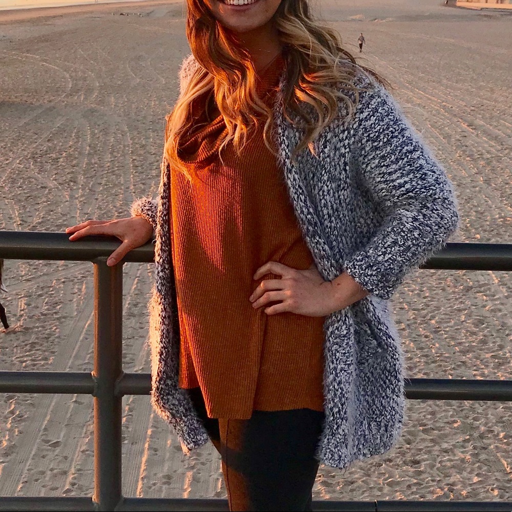 Oversized cowl neck top